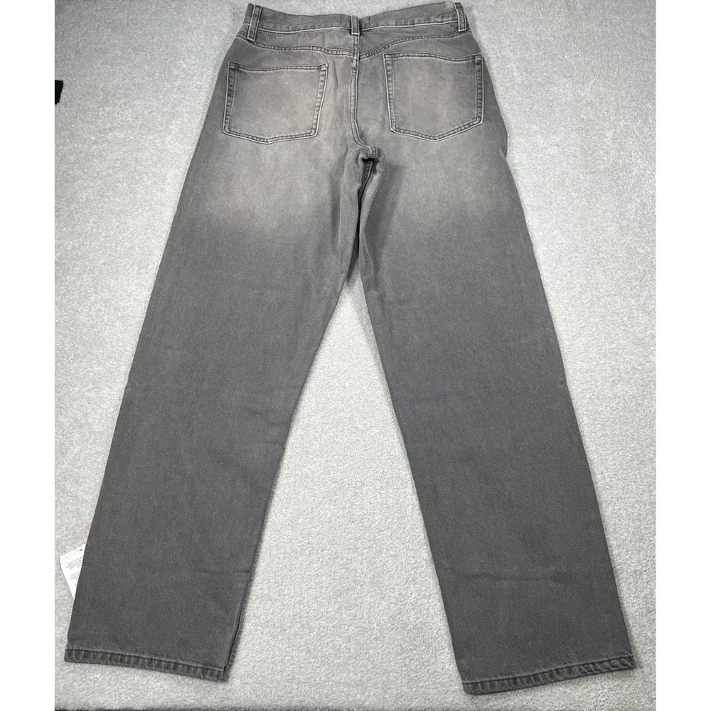 ASOS DESIGN Baggy Jeans 32x34 Grey Wash Loose Fit Skater Streetwear Denim